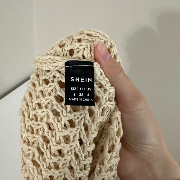 SHEIN Tan Ribbed Sleeveless Crocheted Dress - Picture 6 of 6